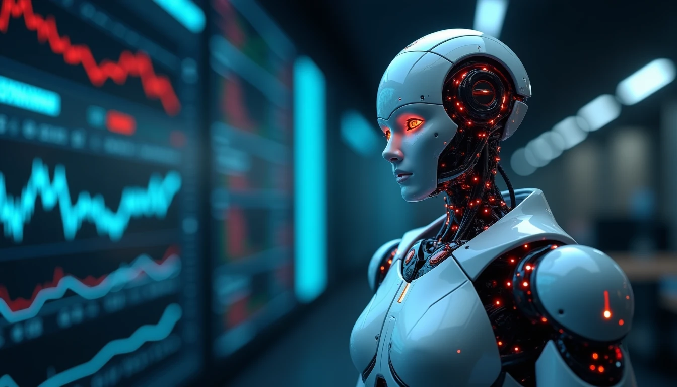 Abstrakte Visualisierung eines KI-Trading-Bot-Konzepts